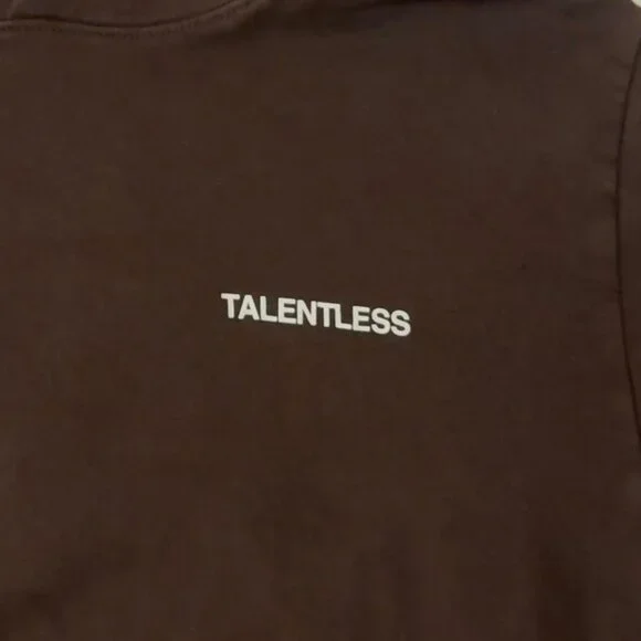 Talentless Oversized Lightweight Brown Hoodie - Picture 3 of 4